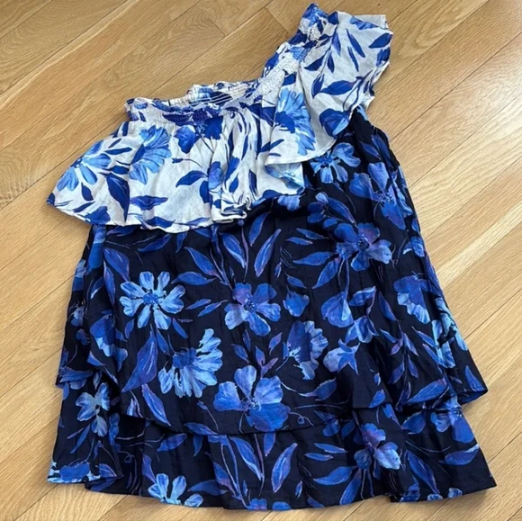 🆕 Anthropologie Floral Dress One Shoulder and Tiered Style. NWT - Picture 7 of 16